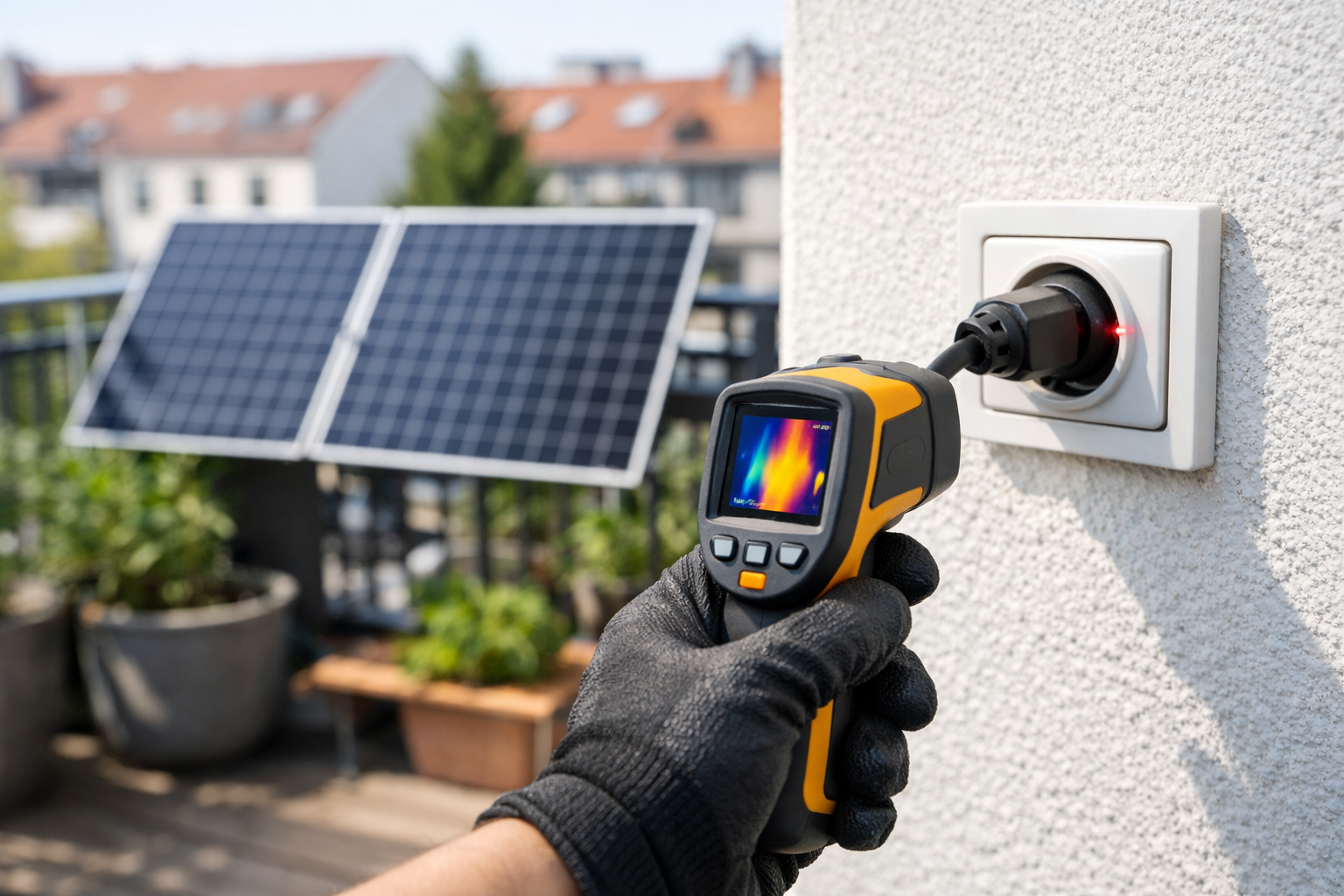 Steckdose am Balkonkraftwerk wird heiß — schnell handeln und sicher prüfen