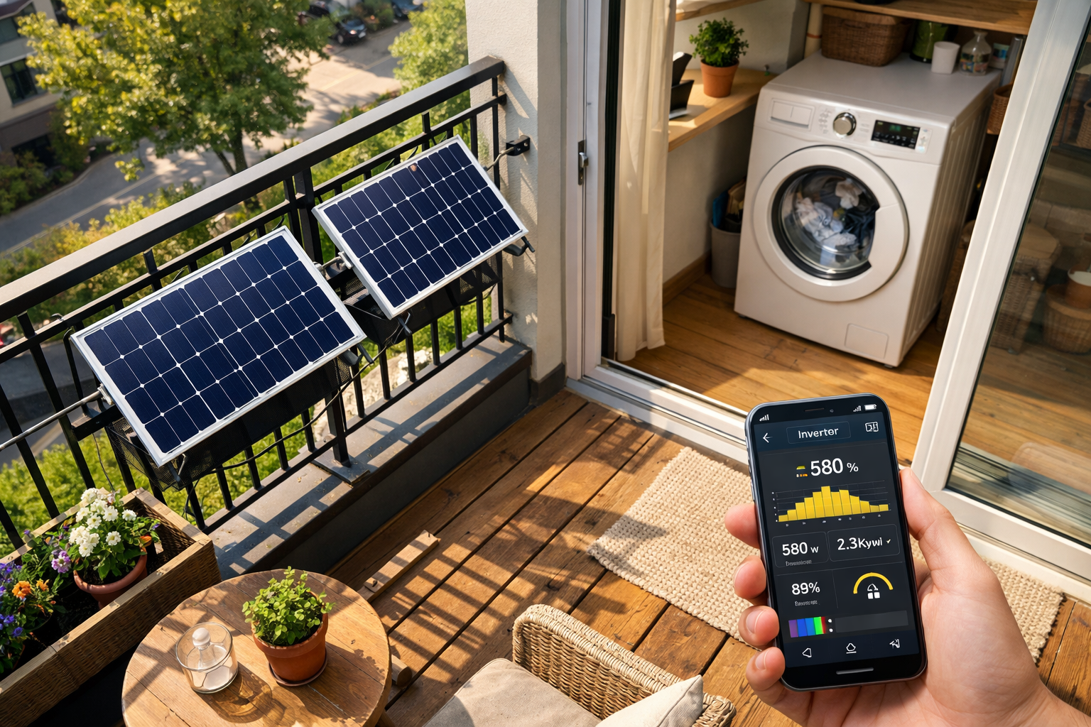 Balkonkraftwerk, Waschmaschine und Solar-Timing: So nutzt du deinen Strom clever