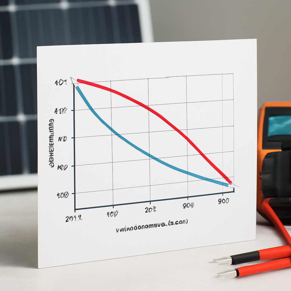 Diagramm zur Beziehung zwischen Modultemperatur und Leistung