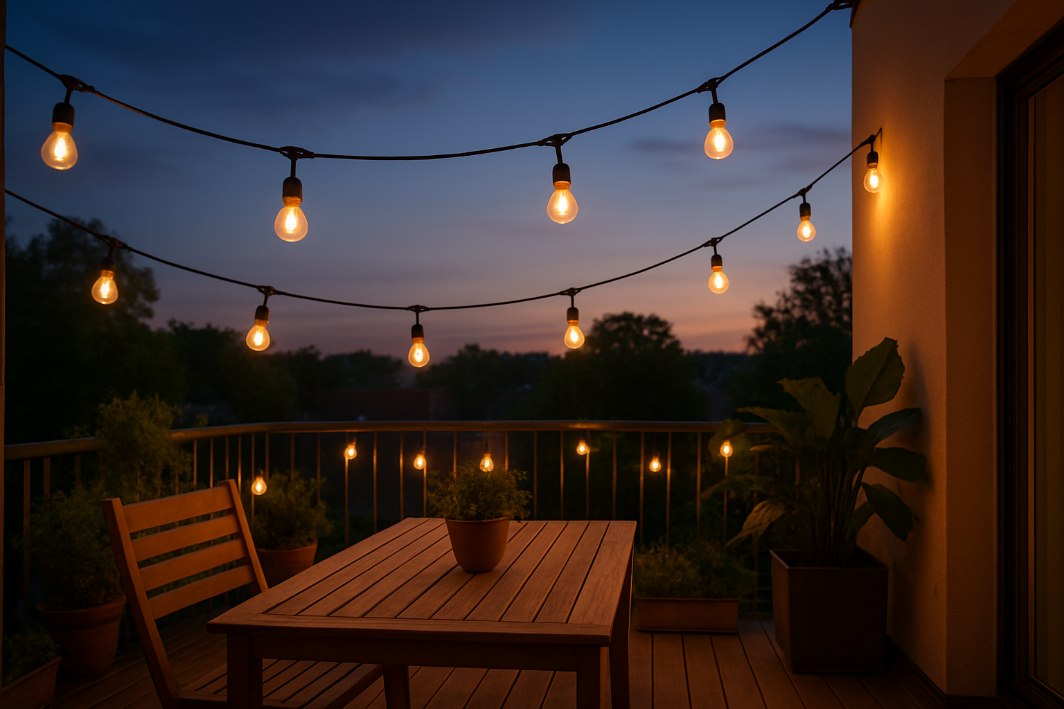 Mini-Solar: Praktischer Leitfaden für solarbetriebene Lichterketten auf Terrasse – Brücke zwischen Balkonkraftwerk-Technik und stimmungsvoller Außenbeleuchtung