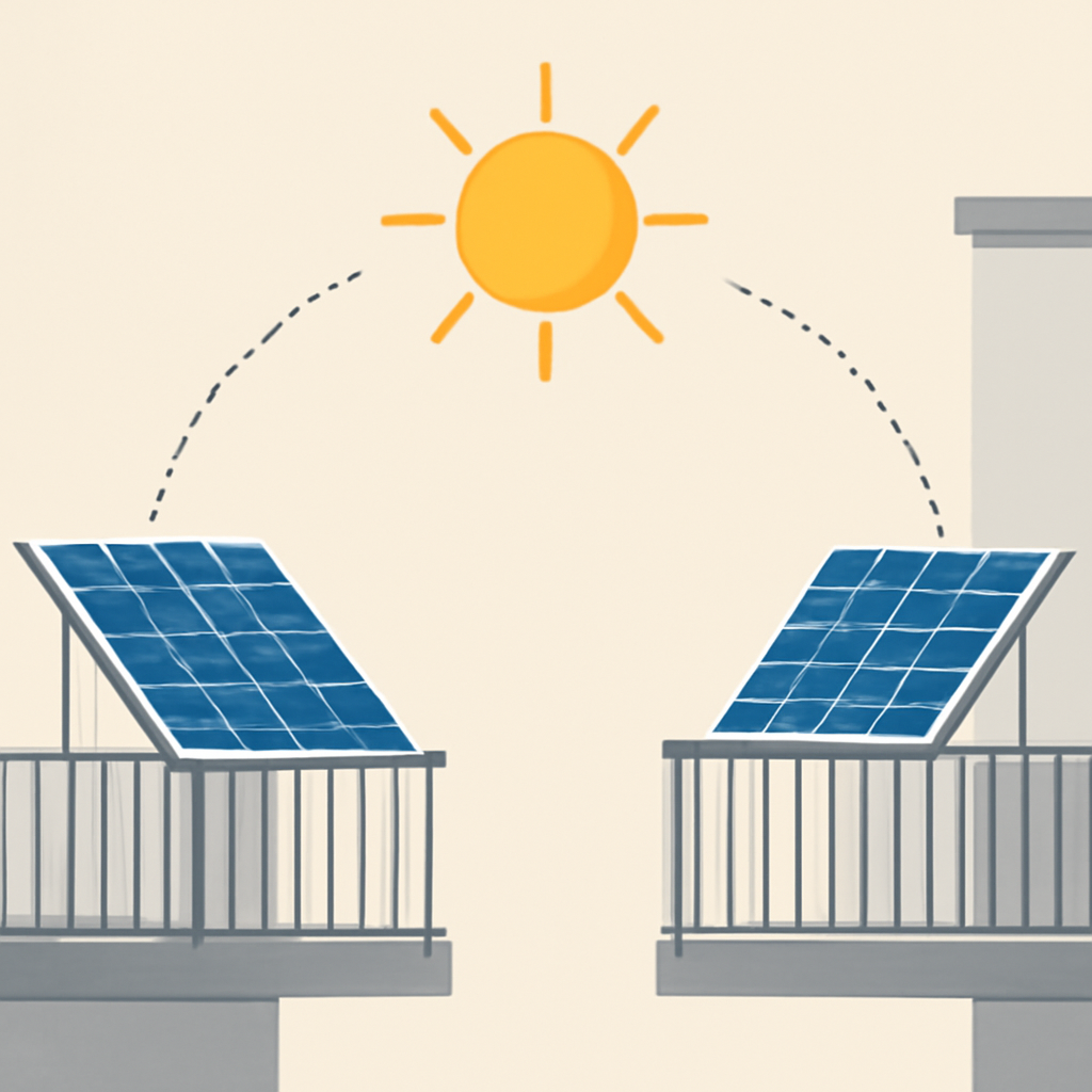 Diagramm zu Ost-West vs. Süd-Ausrichtung
