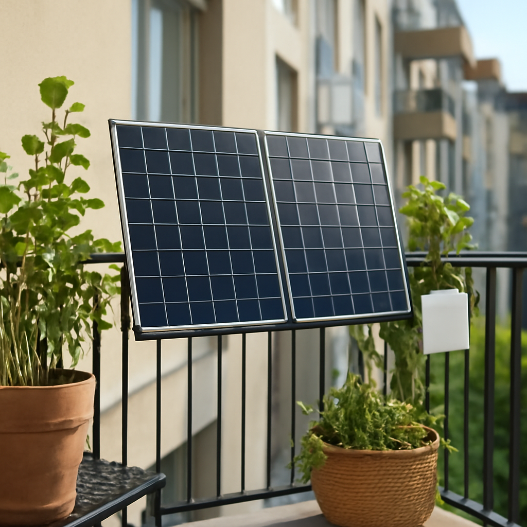 Urbaner Balkon mit zwei Modulen und Sensoren