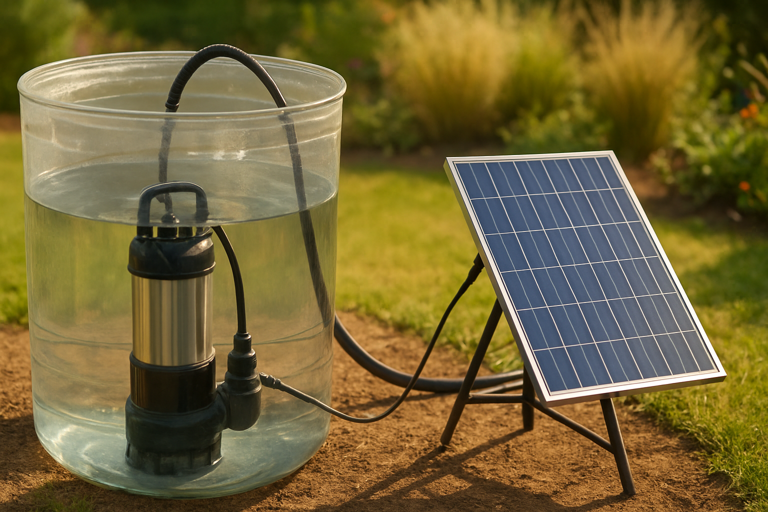Solarbetriebene Regenfasspumpen: Praxisleitfaden mit konkreten Daten, Sicherheit und ROI