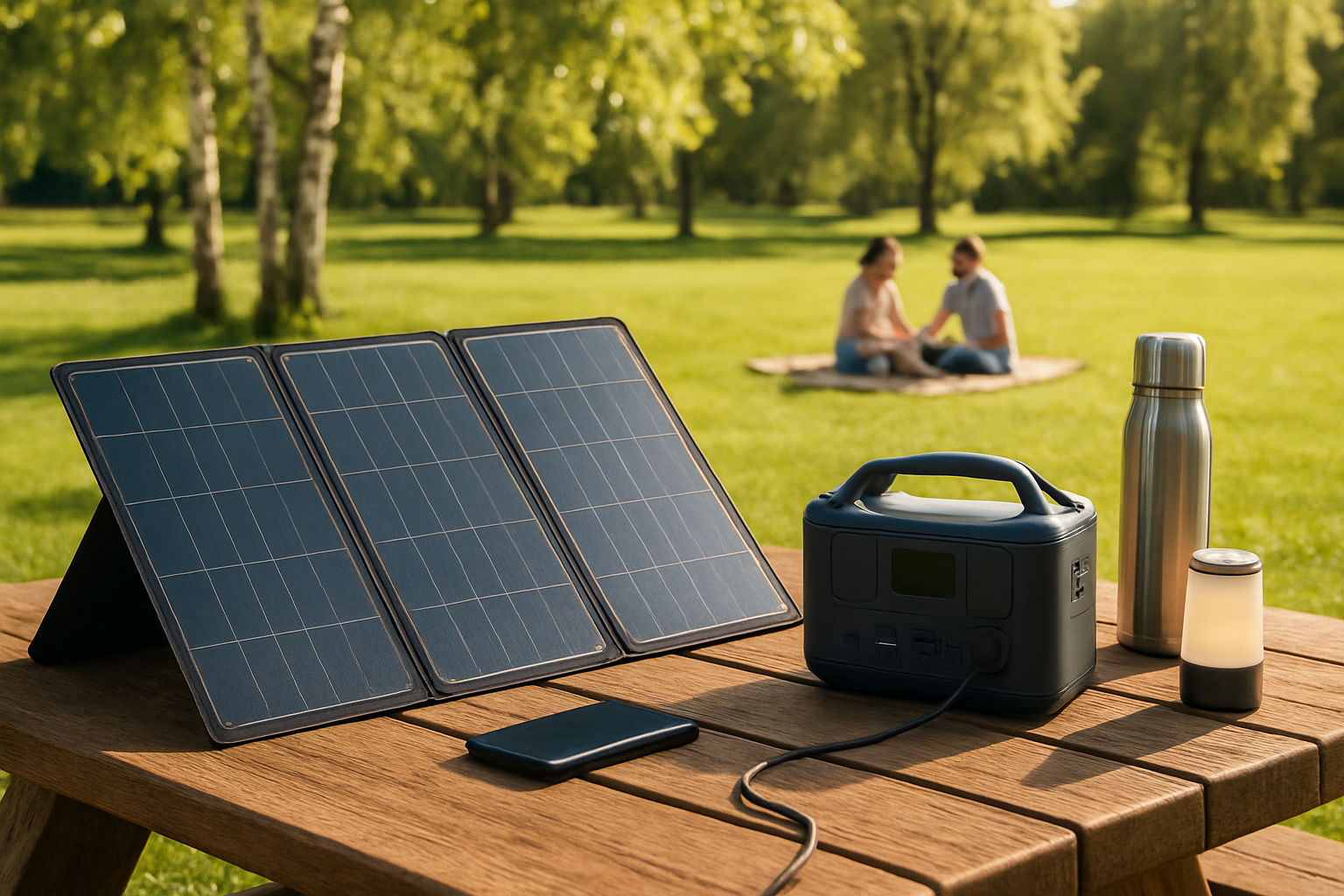 Picknick‑Solargeräte: Tragbare Panels, Powerstations und sichere DIY‑Tipps für autarken Sonnenspaß