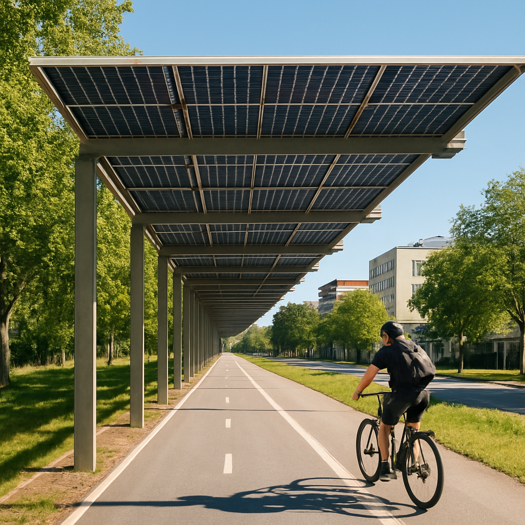 Überdachter Solar-Radweg in Freiburg und grüne Mobilität