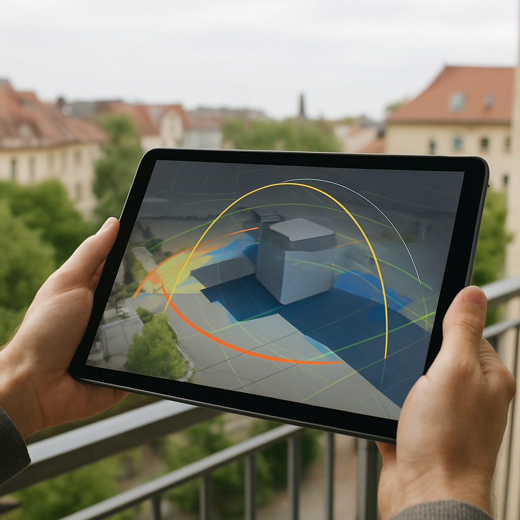 3D-Schattenanalyse vor Ort am Balkon