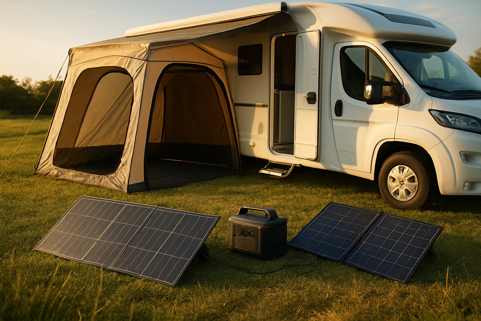 Solargeräte für Wohnmobil‑Vorzelt: kompakte Autarkie mit mobilen Solarlösungen