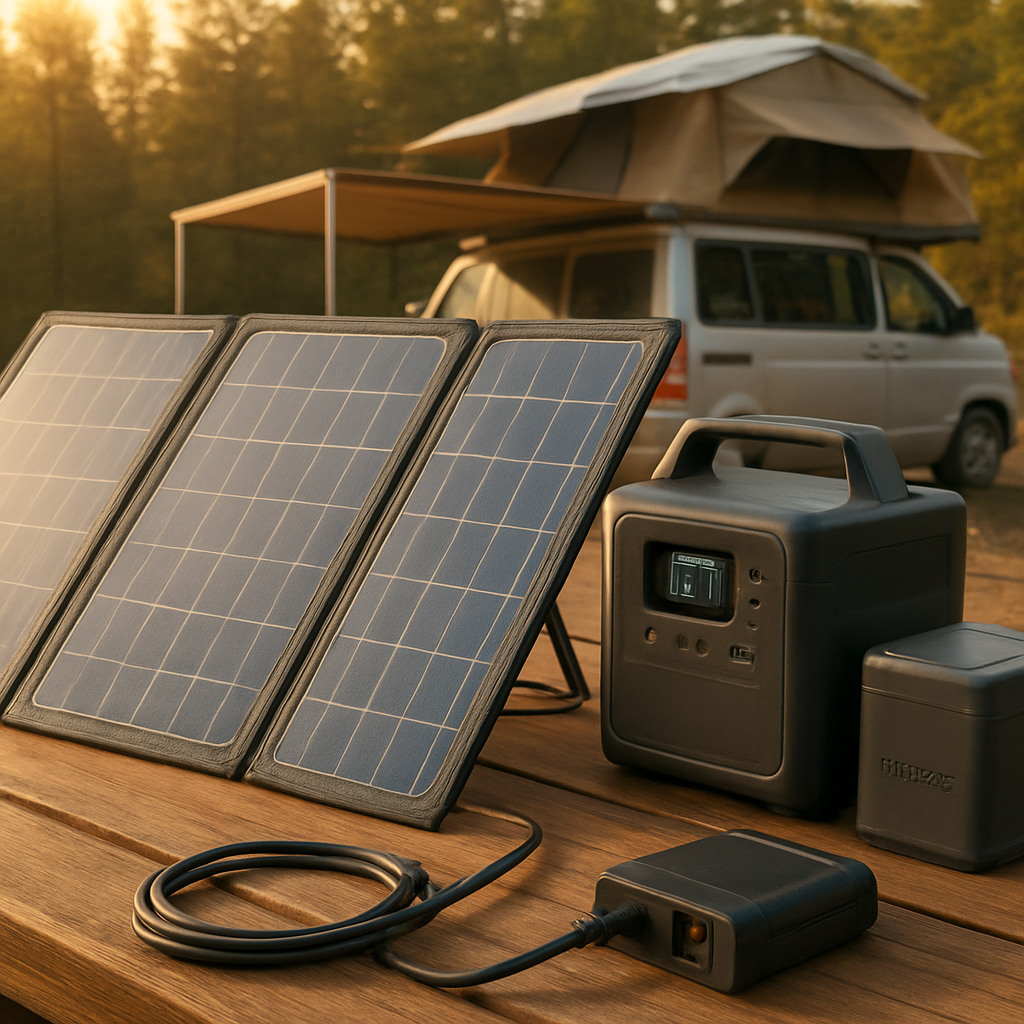 Kernbausteine eines mobilen Solarsystems im Einsatz