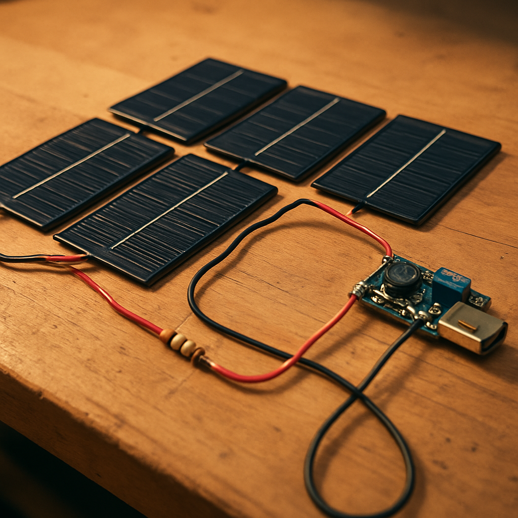 Parallele Panels liefern USB-Ladeleistung bei Sonne
