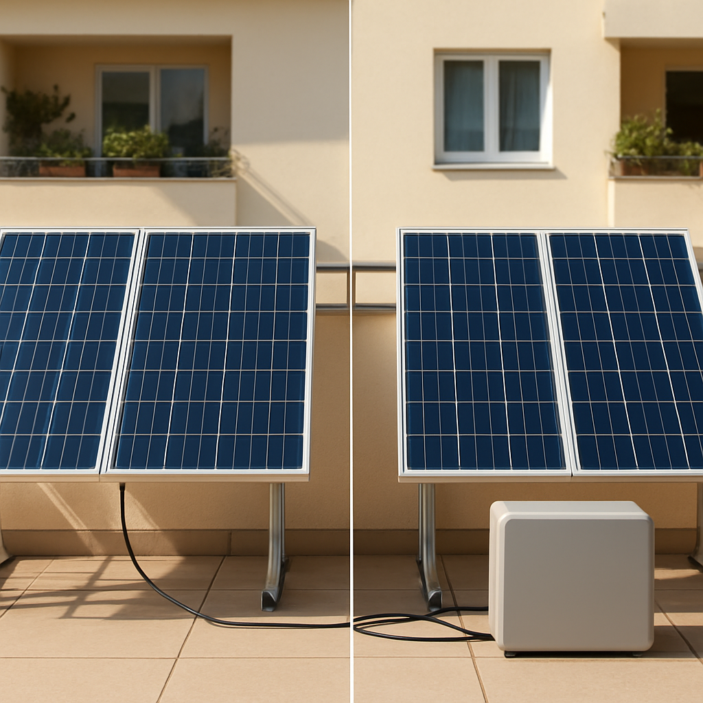 Gegenüberstellung: Balkon mit Speicher vs ohne Speicher