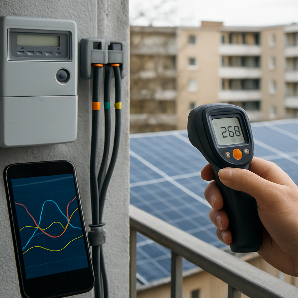 Smart Meter zeigt Bezug und Einspeisung