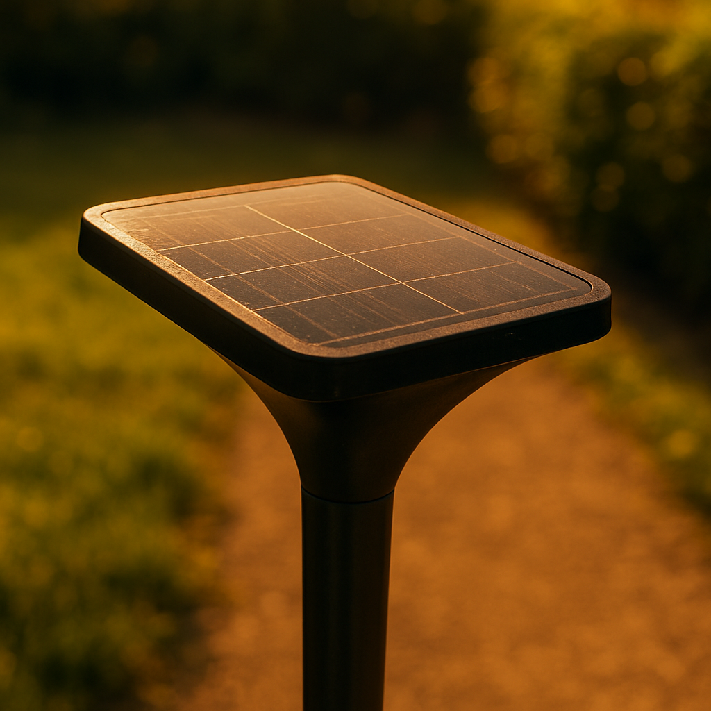 Hitzeeffekt an Solarpaneeloberfläche im Garten